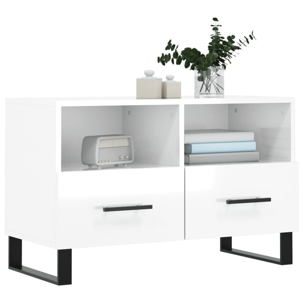 vidaXL Tv-meubel 80x36x50 cm bewerkt hout wit