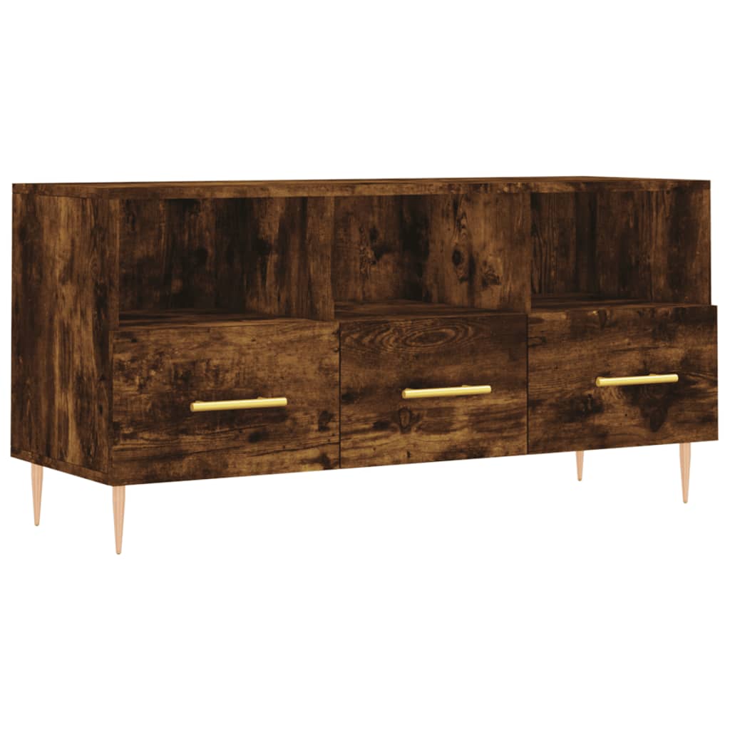 vidaXL Tv-meubel 102x36x50 cm bewerkt hout hoogglans wit