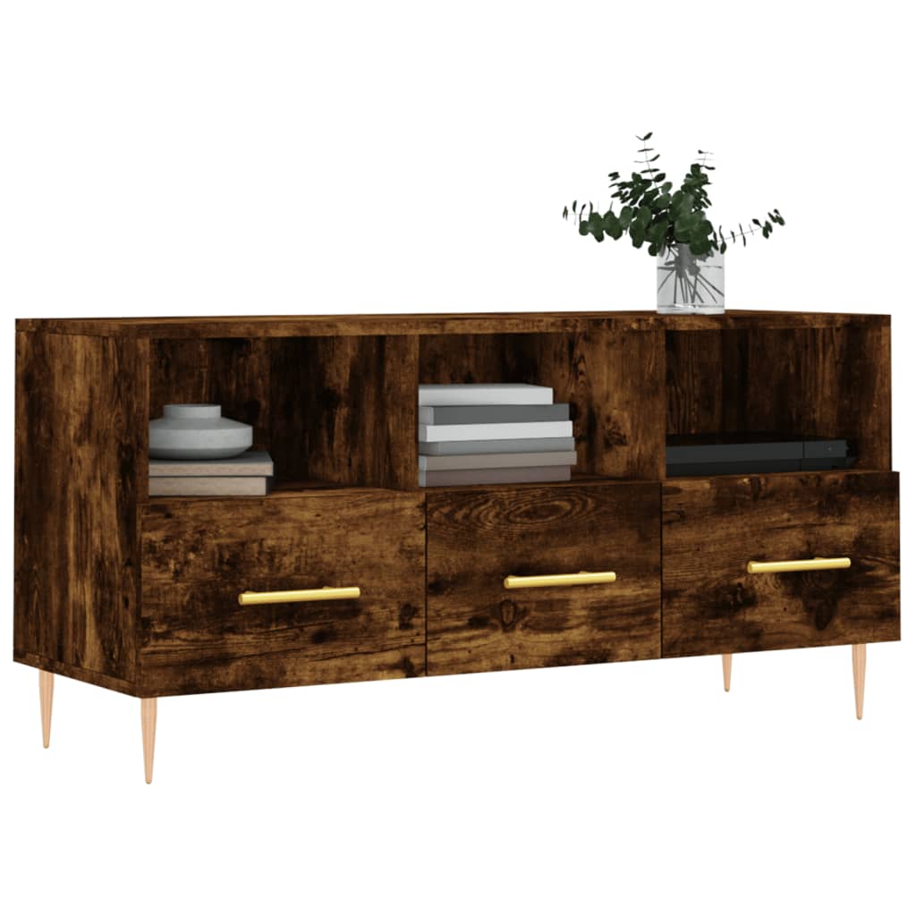 vidaXL Tv-meubel 102x36x50 cm bewerkt hout hoogglans wit