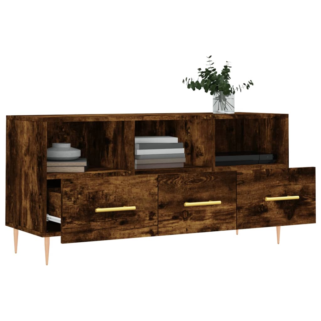 vidaXL Tv-meubel 102x36x50 cm bewerkt hout hoogglans wit