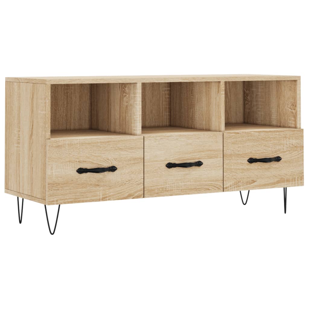 vidaXL Tv-meubel 102x36x50 cm bewerkt hout zwart