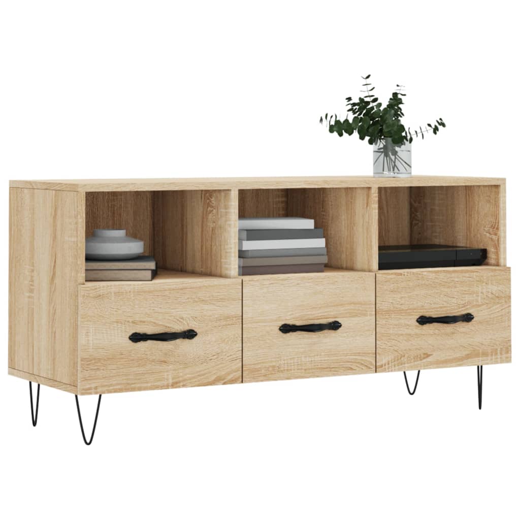 vidaXL Tv-meubel 102x36x50 cm bewerkt hout zwart