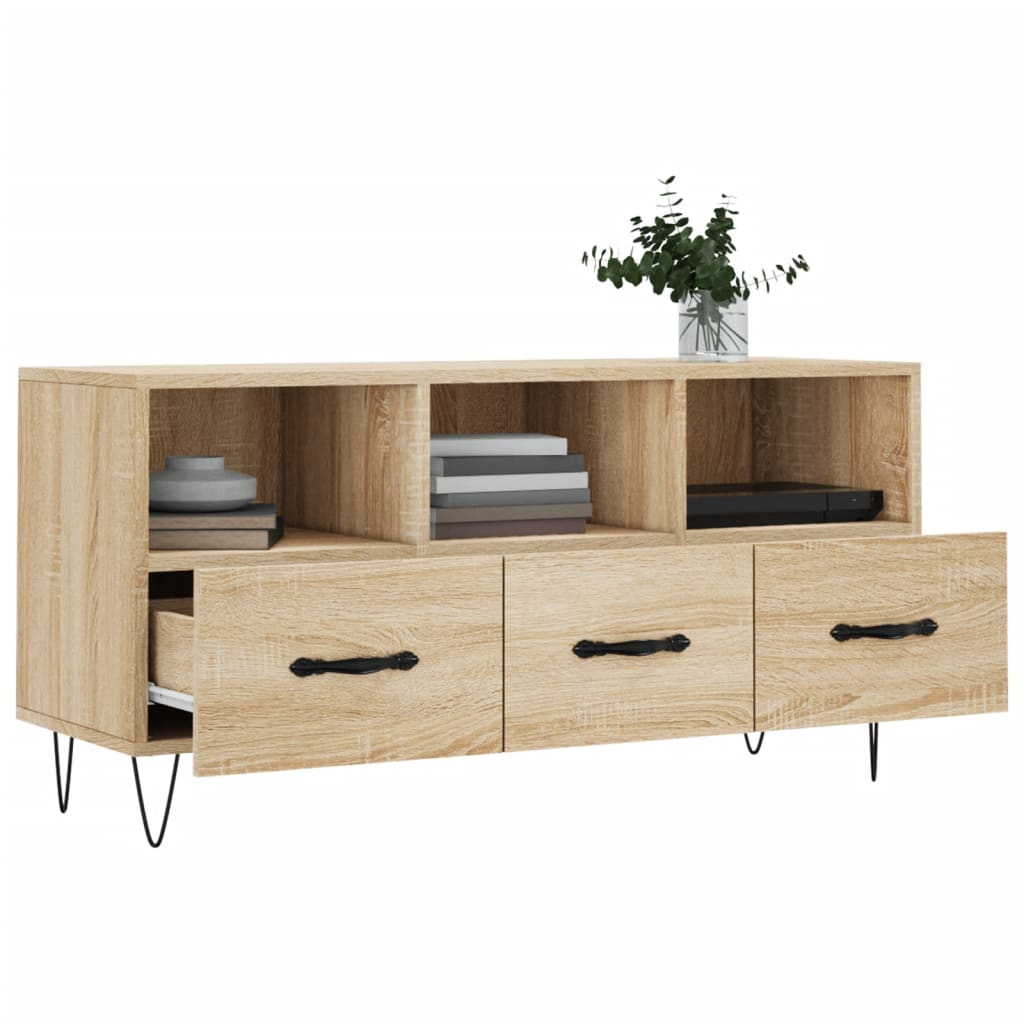 vidaXL Tv-meubel 102x36x50 cm bewerkt hout zwart