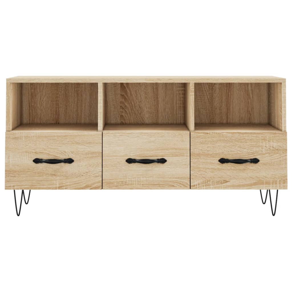 vidaXL Tv-meubel 102x36x50 cm bewerkt hout zwart