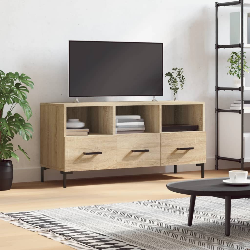 vidaXL Tv-meubel 102x36x50 cm bewerkt hout zwart