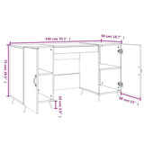 vidaXL Bureau 140x50x75 cm bewerkt hout wit