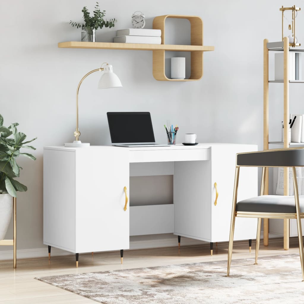 vidaXL Desk 140x50x75 cm engineered wood white