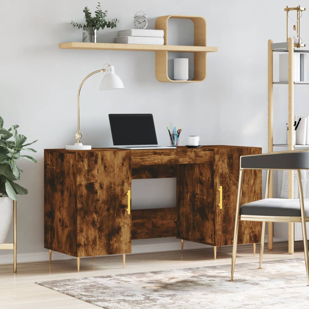 vidaXL Bureau 140x50x75 cm bewerkt hout wit