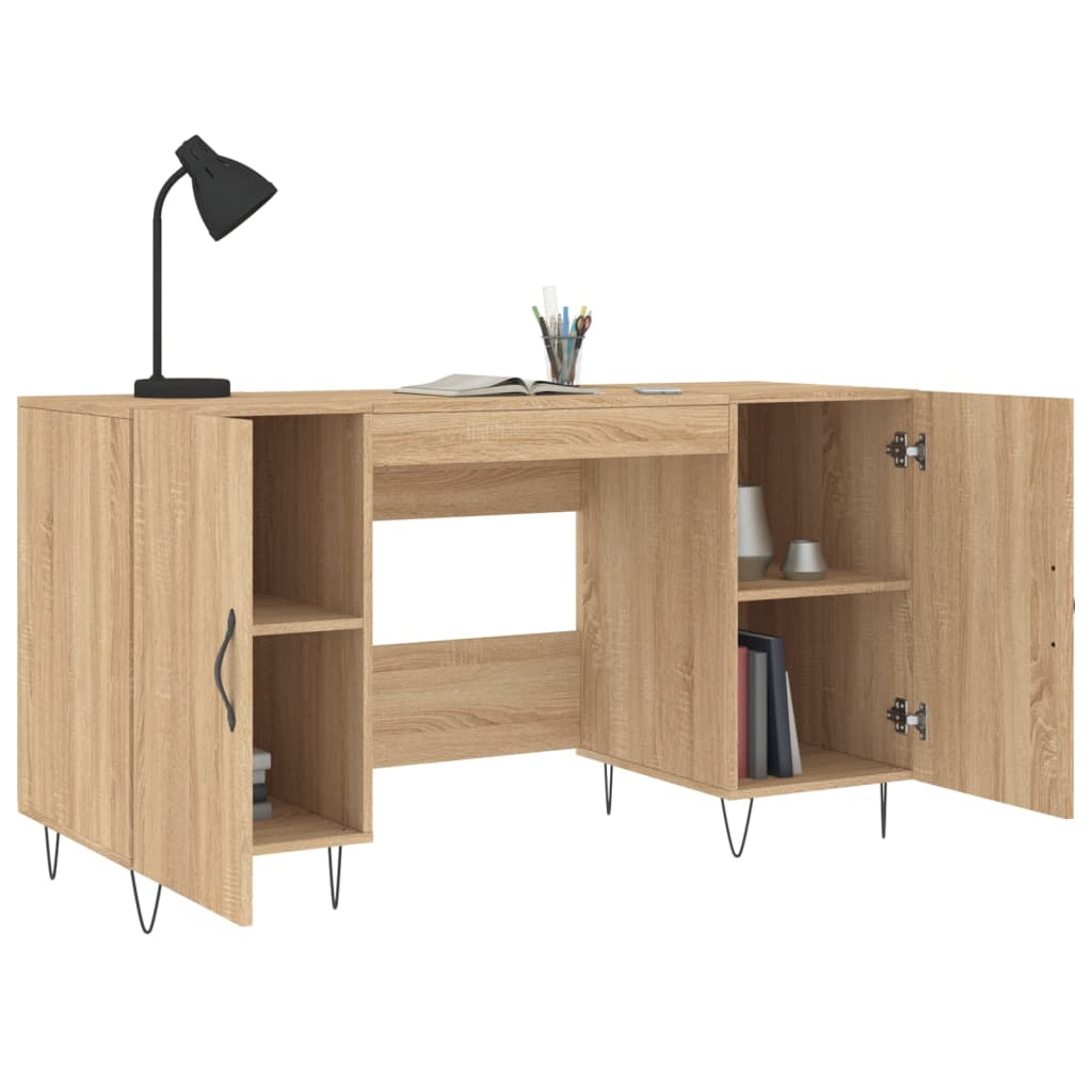 vidaXL Bureau 140x50x75 cm bewerkt hout wit