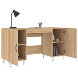 vidaXL Bureau 140x50x75 cm bewerkt hout wit