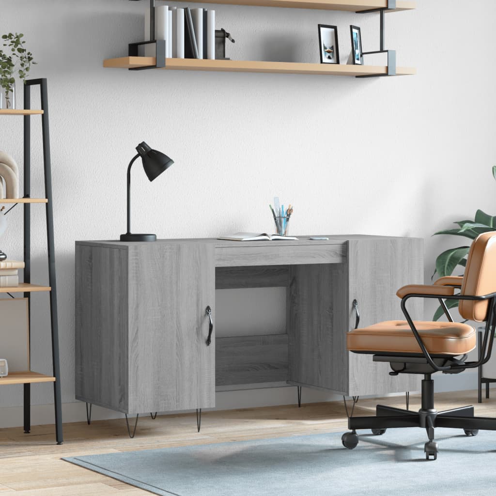 vidaXL Bureau 140x50x75 cm bewerkt hout wit
