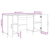 vidaXL Desk 140x50x75 cm engineered wood white