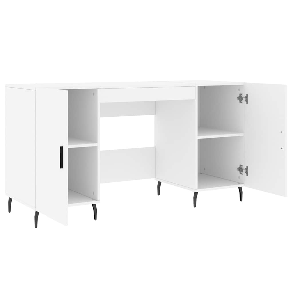 vidaXL Bureau 140x50x75 cm bewerkt hout wit