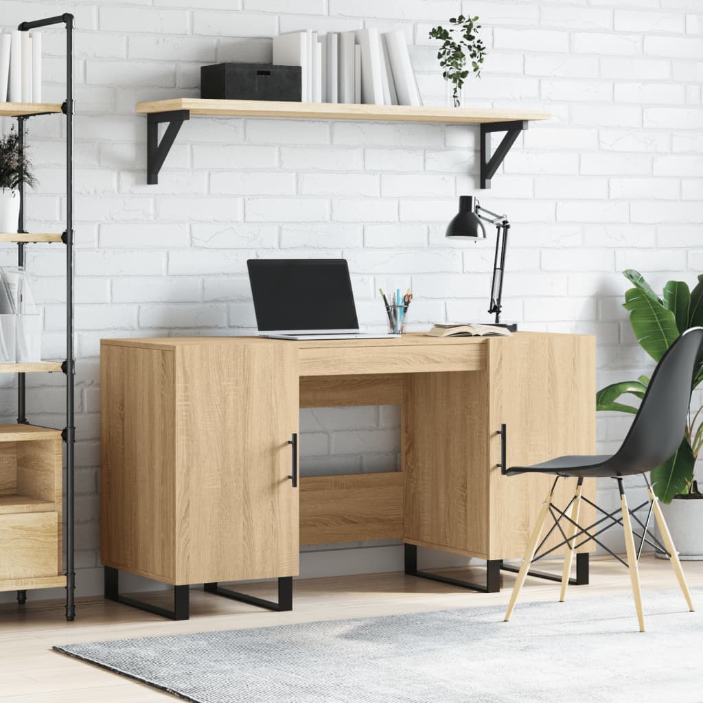 vidaXL Bureau 140x50x75 cm bewerkt hout wit