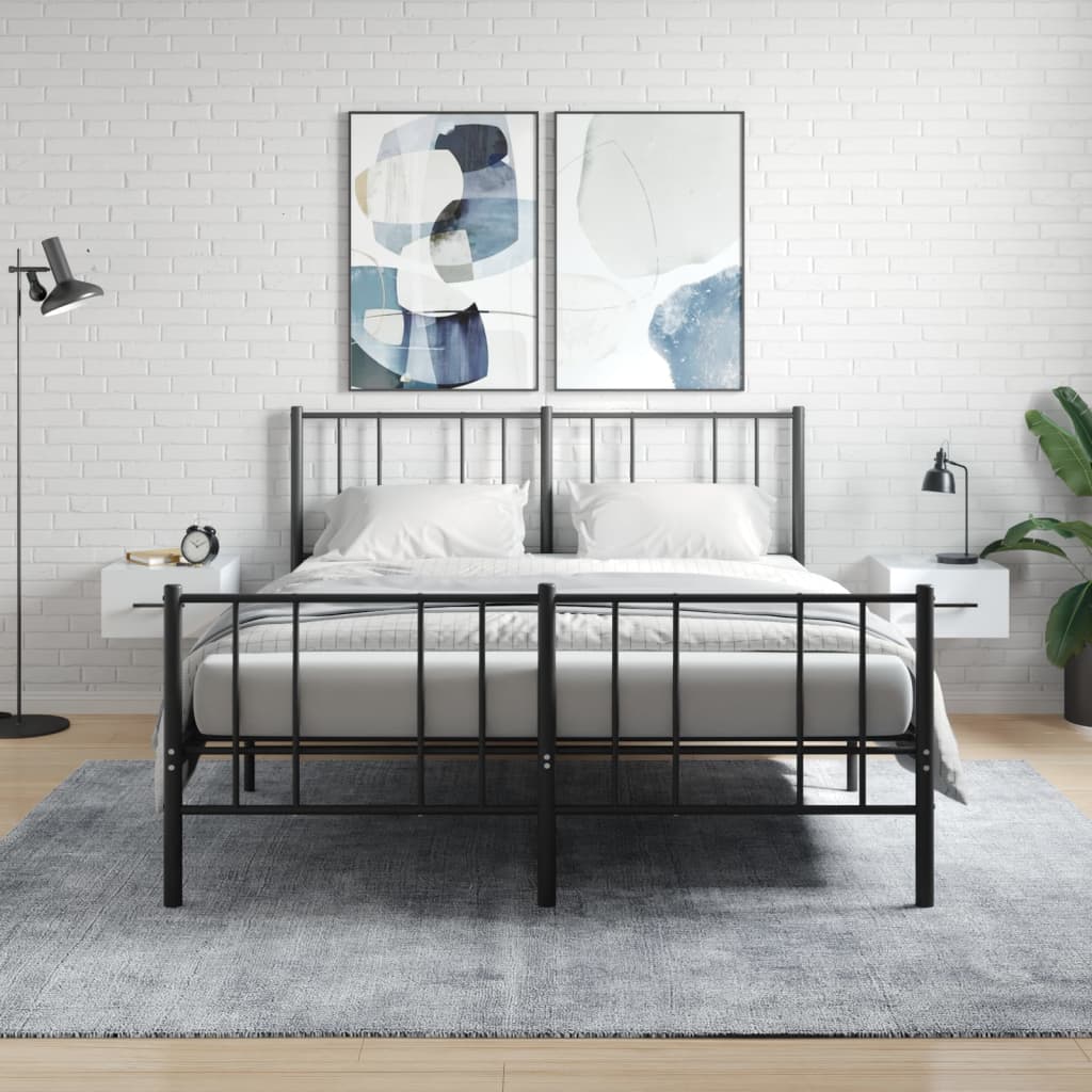 vidaXL Wall-Mounted Nightstand 35x35x20 cm White