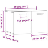 vidaXL Wall Cabinet 60x36.5x35 cm engineered wood white