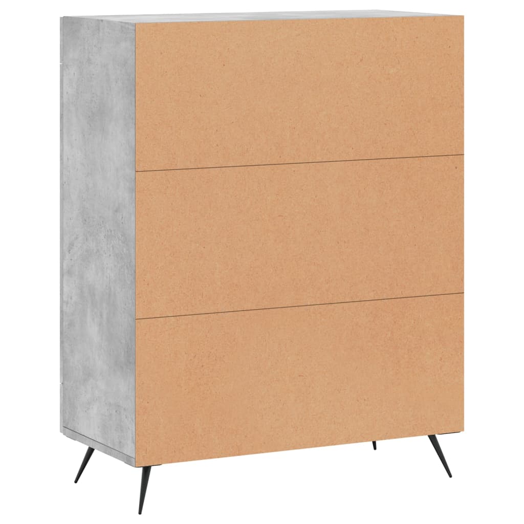 vidaXL Dressoir 69,5x34x90 cm bewerkt hout hoogglans wit