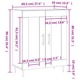 vidaXL Sideboard 69.5x34x90 cm Engineered Wood White
