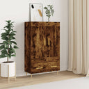 vidaXL Hoge kast 69,5x31x115 cm bewerkt hout wit