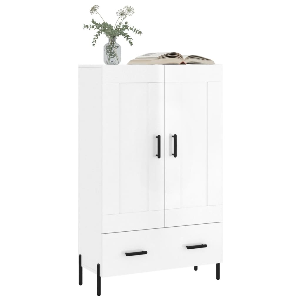 vidaXL Hoge kast 69,5x31x115 cm bewerkt hout wit