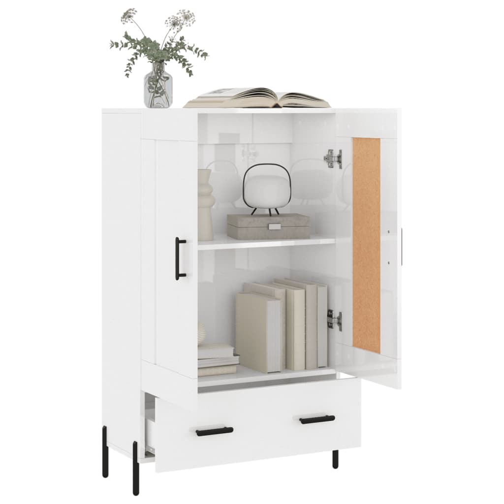 vidaXL Hoge kast 69,5x31x115 cm bewerkt hout wit