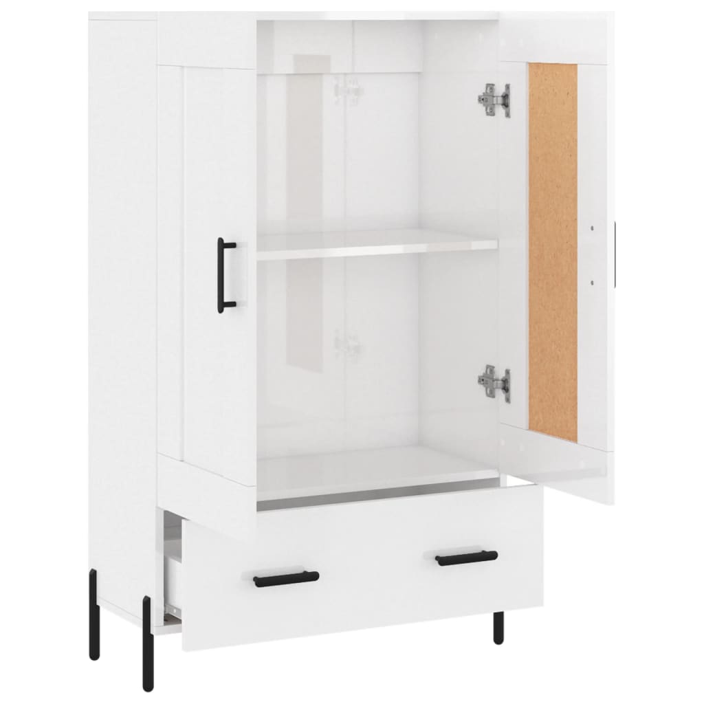 vidaXL Hoge kast 69,5x31x115 cm bewerkt hout wit