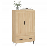 vidaXL Hoge kast 69,5x31x115 cm bewerkt hout wit