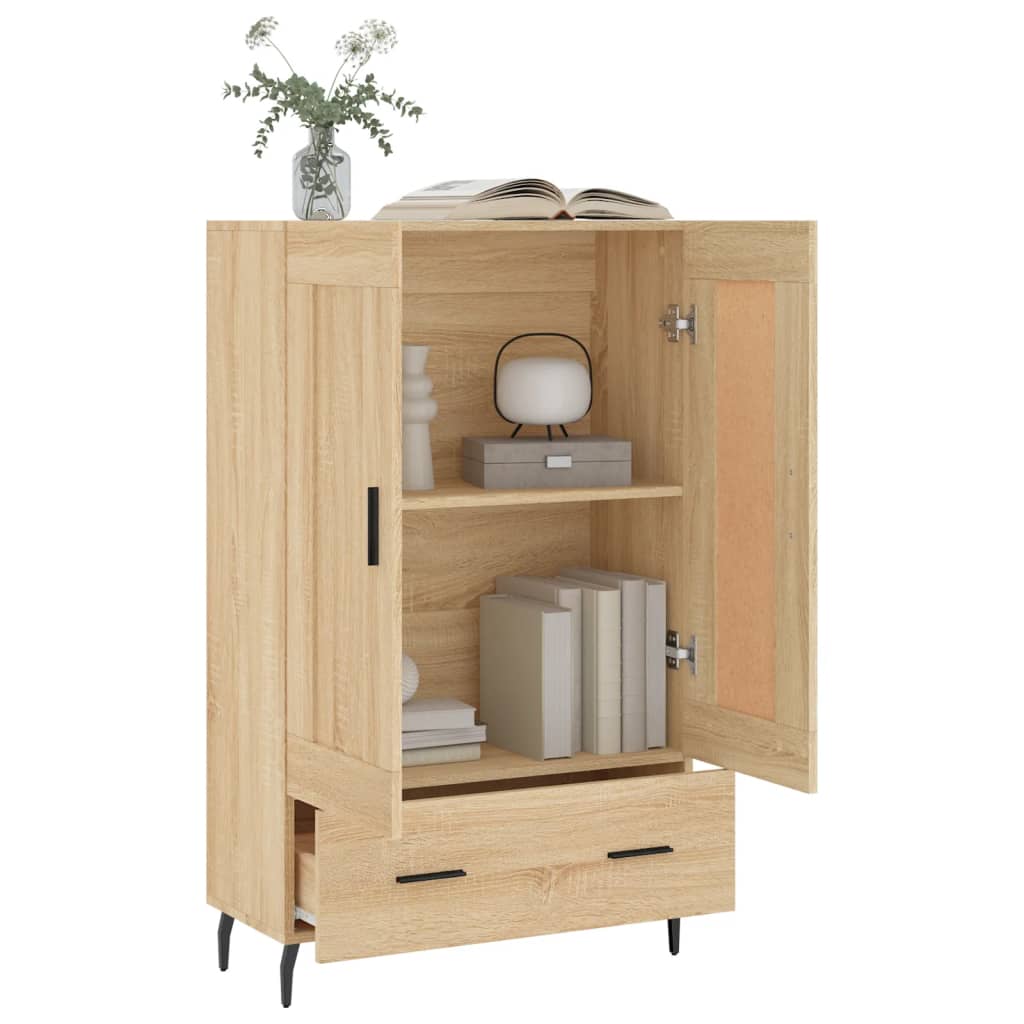 vidaXL Hoge kast 69,5x31x115 cm bewerkt hout wit
