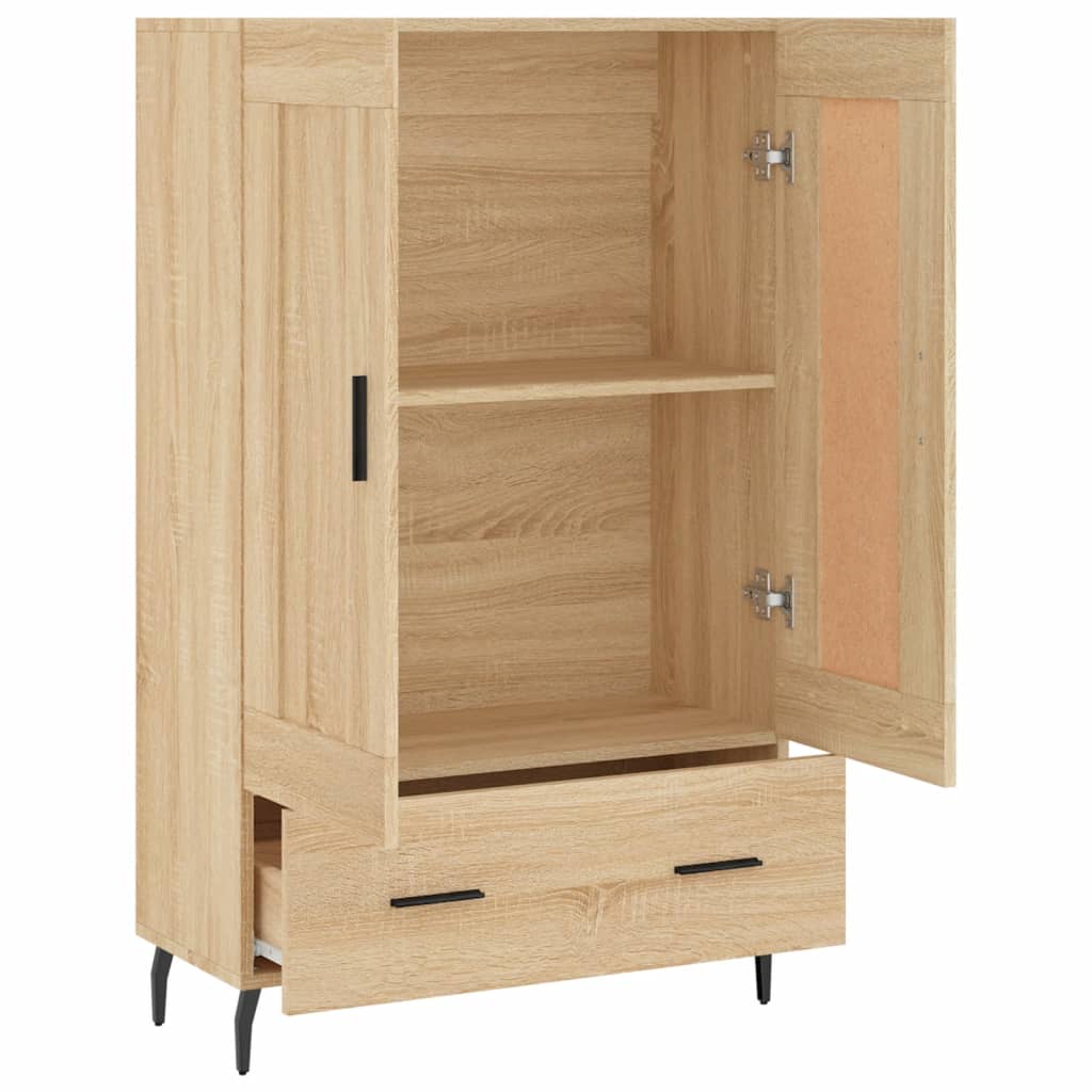 vidaXL Hoge kast 69,5x31x115 cm bewerkt hout wit