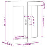 vidaXL Wall Cabinet 69.5x34x90 cm Engineered Wood White