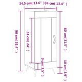 vidaXL Dressoir 34,5x34x90 cm bewerkt hout wit