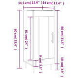 vidaXL Dressoir 34,5x34x90 cm bewerkt hout betongrijs