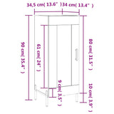 vidaXL Dressoir 34,5x34x90 cm bewerkt hout wit