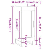vidaXL Dressoir 34,5x34x90 cm bewerkt hout wit