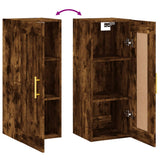 vidaXL Wandkast 34,5x34x90 cm bewerkt hout gerookt eikenkleurig