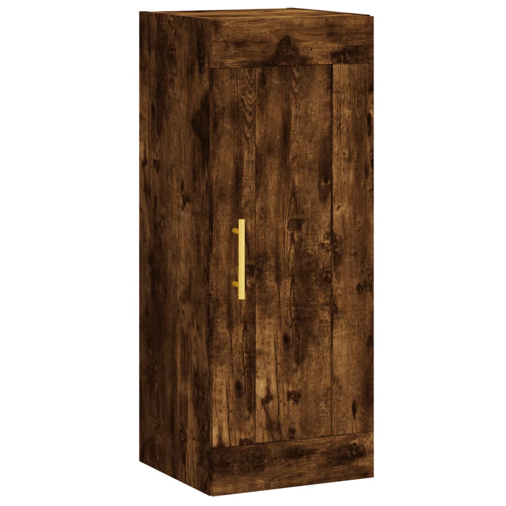 vidaXL Wandkast 34,5x34x90 cm bewerkt hout gerookt eikenkleurig