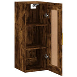 vidaXL Wandkast 34,5x34x90 cm bewerkt hout gerookt eikenkleurig