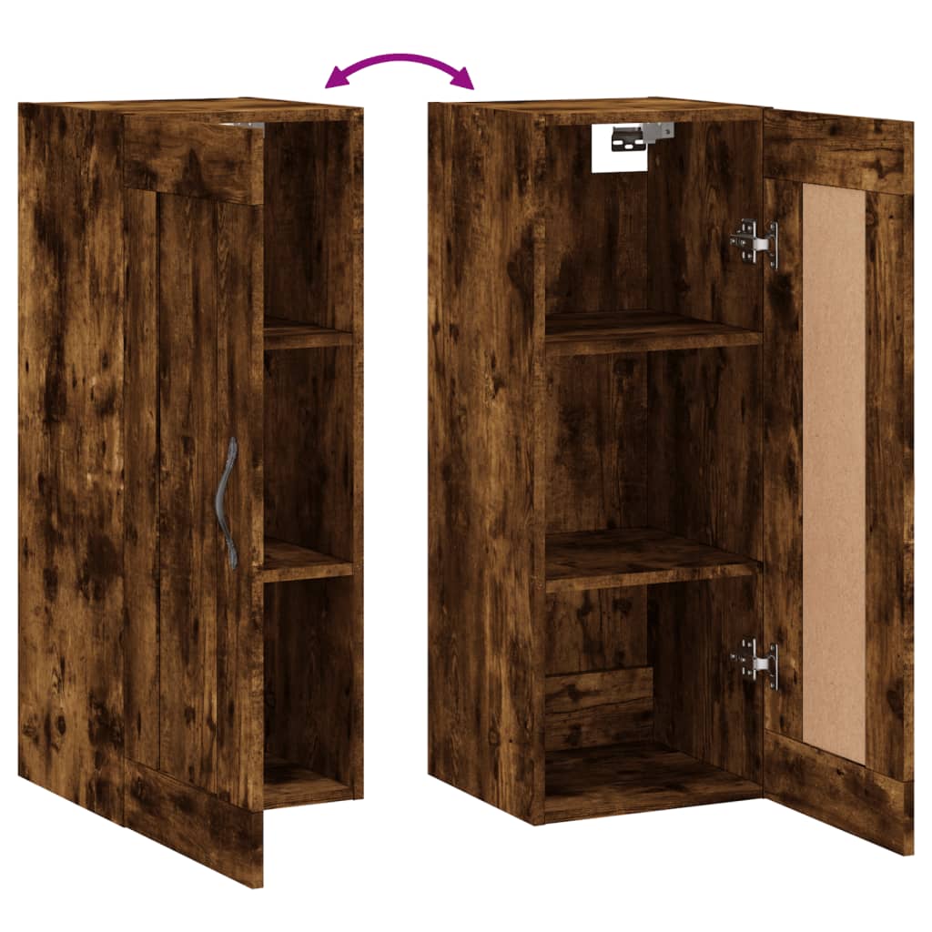 vidaXL Wandkast 34,5x34x90 cm bewerkt hout hoogglans wit