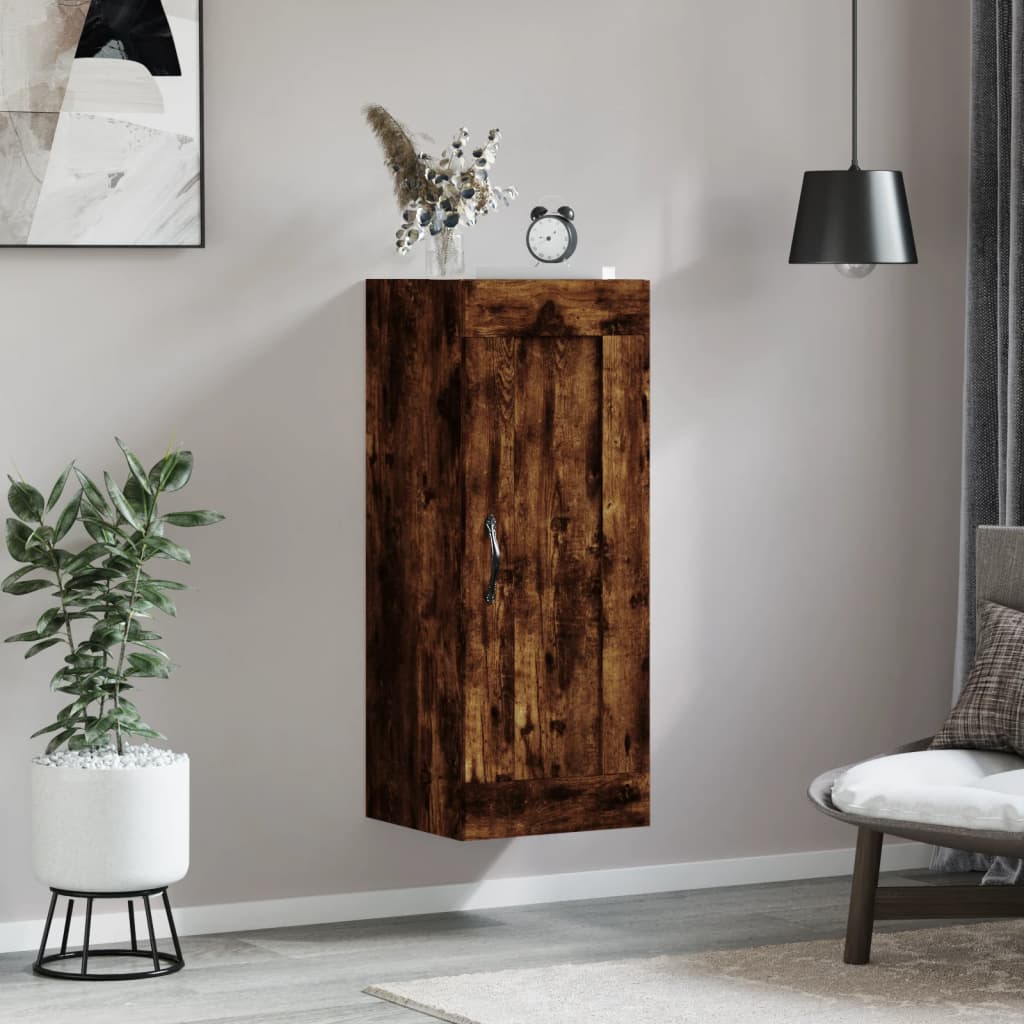 vidaXL Wandkast 34,5x34x90 cm bewerkt hout hoogglans wit
