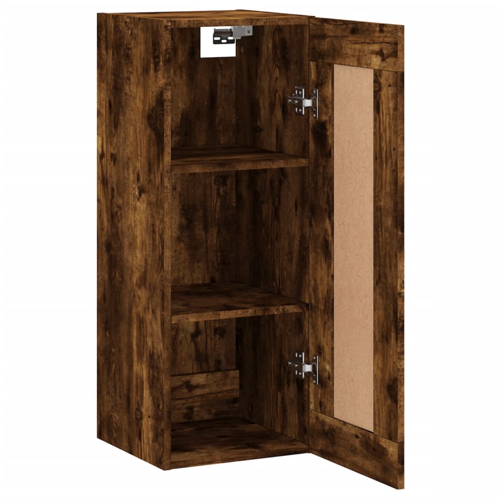 vidaXL Wandkast 34,5x34x90 cm bewerkt hout hoogglans wit