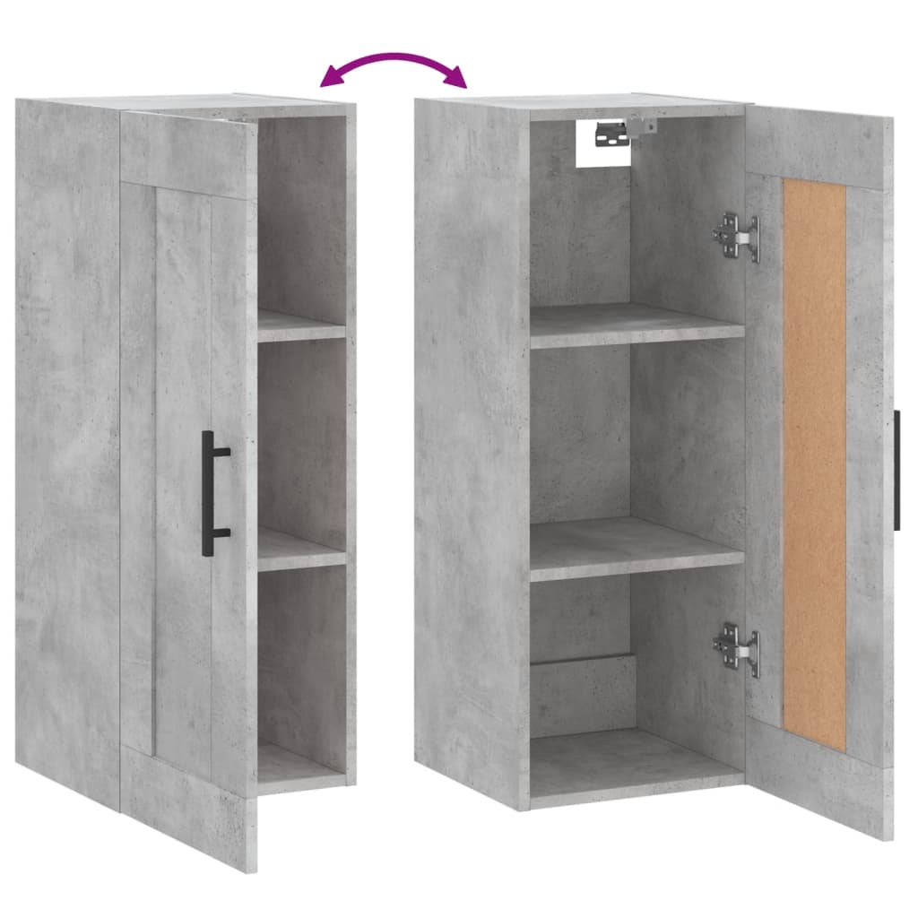 vidaXL Wall cabinet 34.5x34x90 cm engineered wood concrete grey