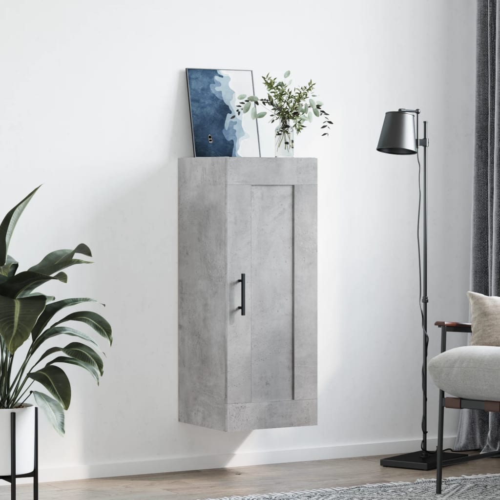 vidaXL Wall cabinet 34.5x34x90 cm engineered wood concrete grey