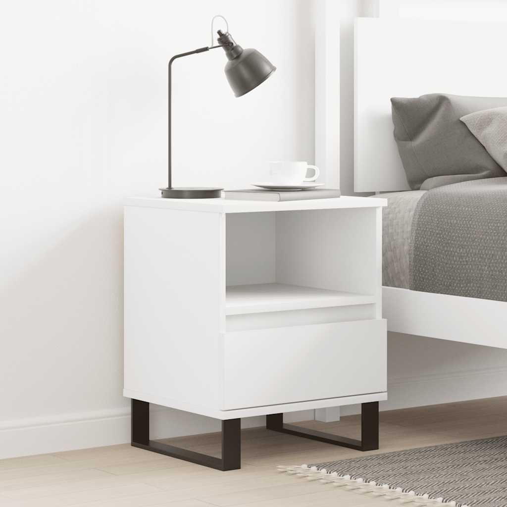 vidaXL Bedside Cabinet with Drawer Black Oak 40x35x50 cm Engineered Wood