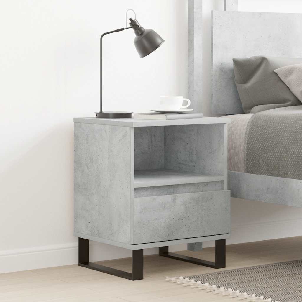 vidaXL Bedside Cabinet with Drawer Black Oak 40x35x50 cm Engineered Wood