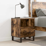 vidaXL Bedside Cabinet with Drawer Black Oak 40x35x50 cm Engineered Wood
