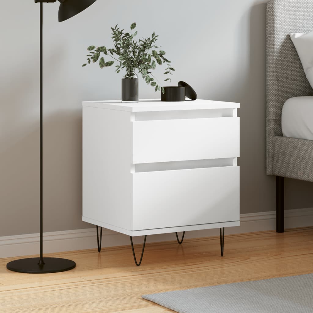 vidaXL Bedkast met lade Zwart Eiken 40 x 35 x 50 cm Bewerkt hout