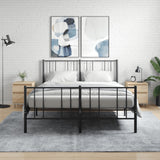 vidaXL Bedkast met lade Zwart Eiken 40 x 35 x 50 cm Bewerkt hout