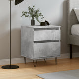 vidaXL Bedkast met lade Zwart Eiken 40 x 35 x 50 cm Bewerkt hout