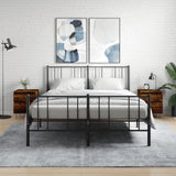 vidaXL Bedkast met lade Zwart Eiken 40 x 35 x 50 cm Bewerkt hout