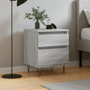 vidaXL Bedkast met lade Zwart Eiken 40 x 35 x 50 cm Bewerkt hout